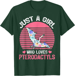 Dinosaur Bird Lover Just A Girl Who Loves Pterodactyls T-Shirt - T-Shirt | Forest