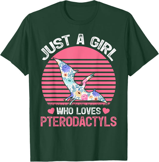 Dinosaur Bird Lover Just A Girl Who Loves Pterodactyls T-Shirt - T-Shirt | Forest