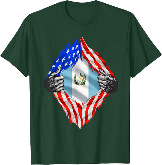 Guatemala Shirt Guatemala USA Flag Guatemalan American Roots T-Shirt - T-Shirt | Forest