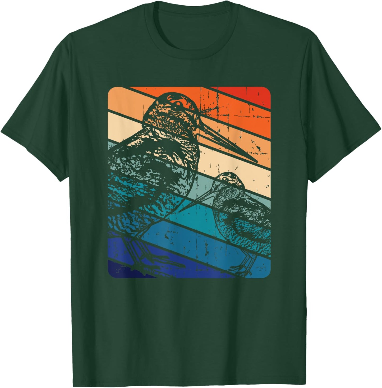 American Woodcock Bird Retro Vintage Unique Birding Gift T-Shirt - T-Shirt | Forest
