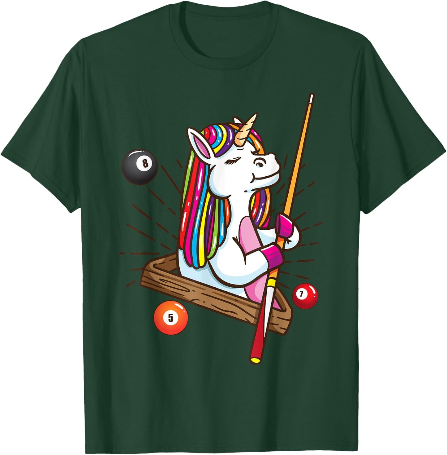 Billiard unicorn workhorse pool shirt girls snooker T-Shirt - T-Shirt | Forest