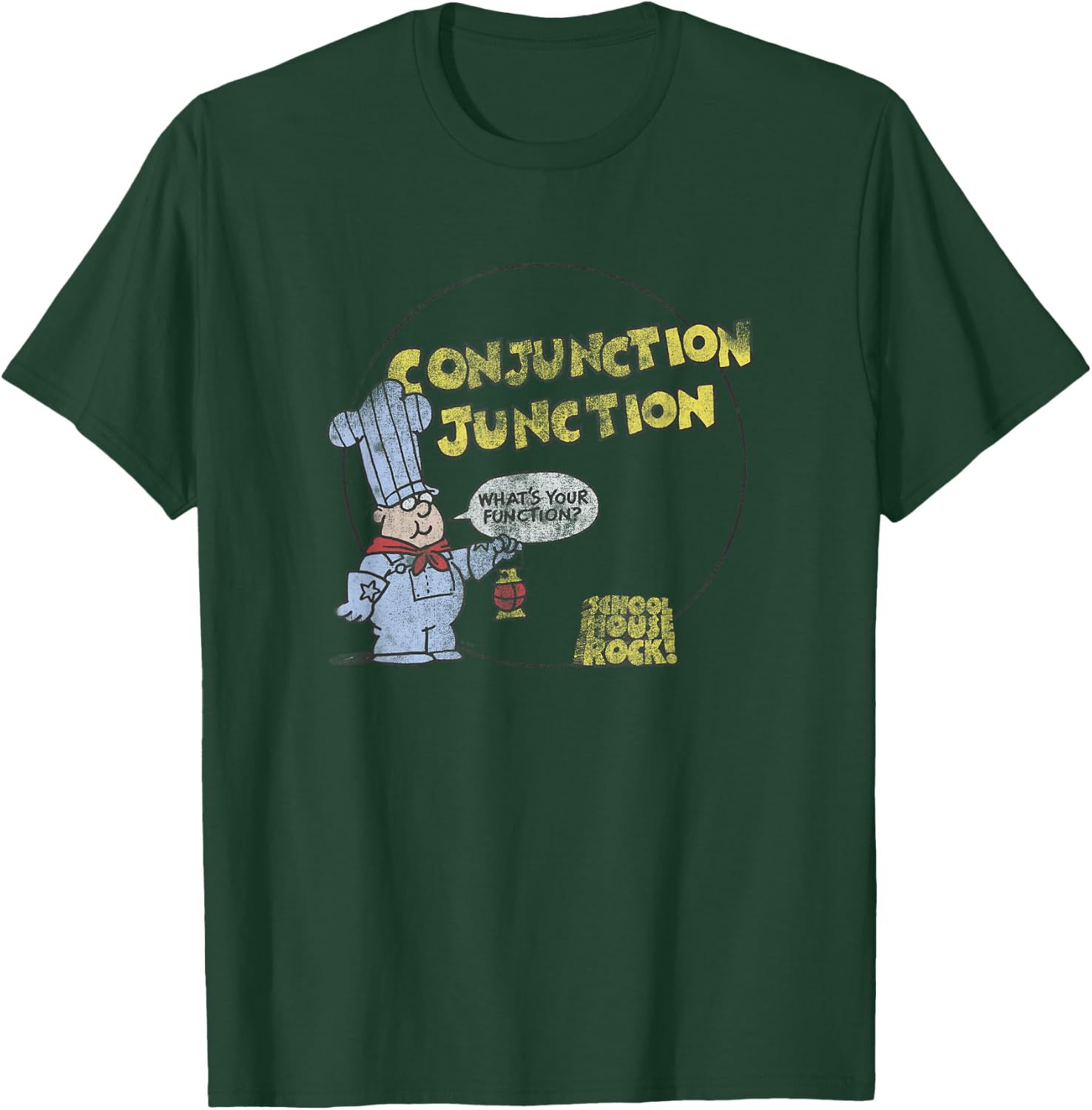 Schoolhouse Rock Conjunction Junction Conductor Retro TV T-Shirt - T-Shirt | Forest