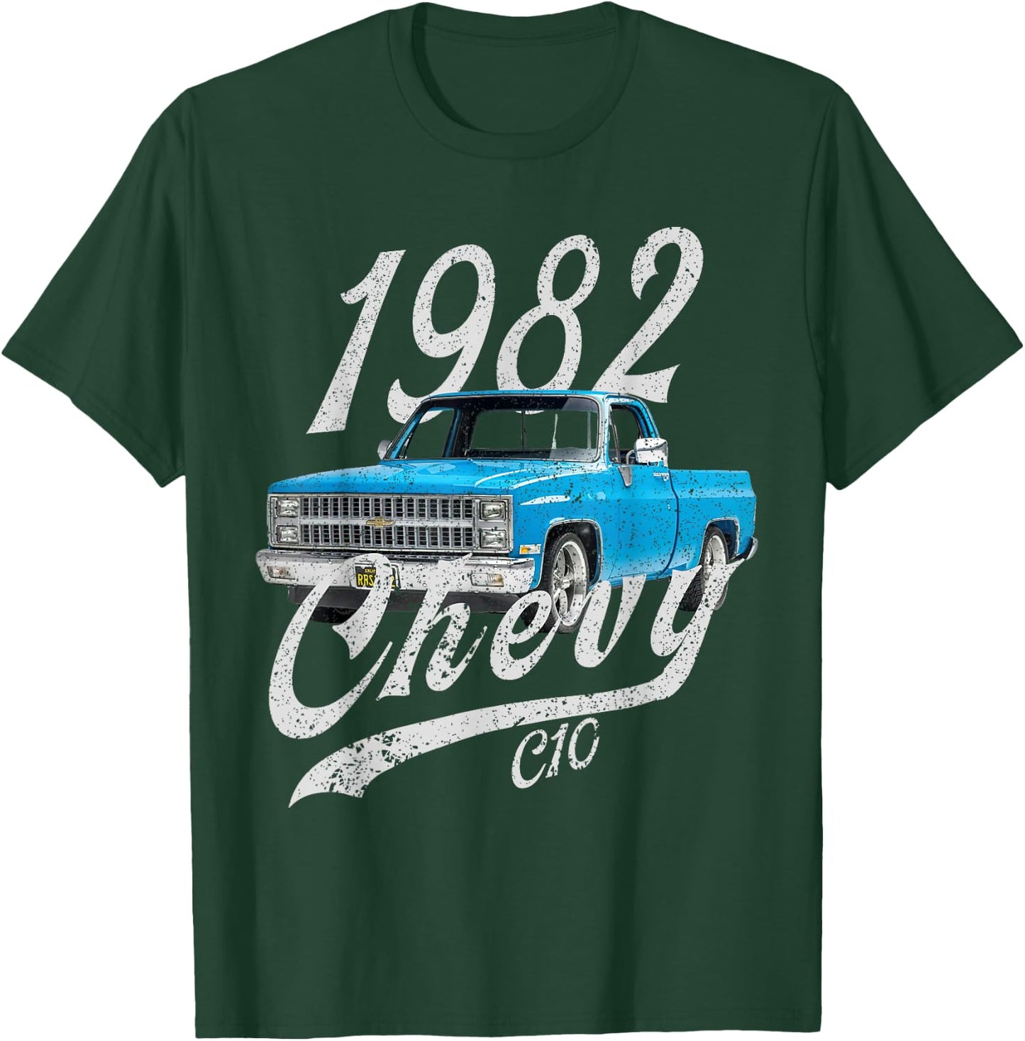 1982 Chevys C10 Pick Up Back of Rear Drawing T-Shirt - T-Shirt | Forest
