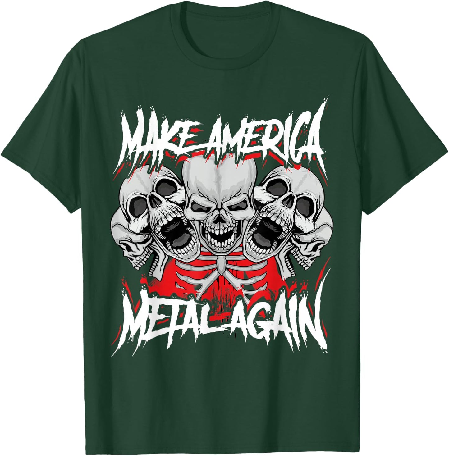 Make America Metal Again Skull Rock Metal Rock Hardcore Gift T-Shirt - T-Shirt | Forest
