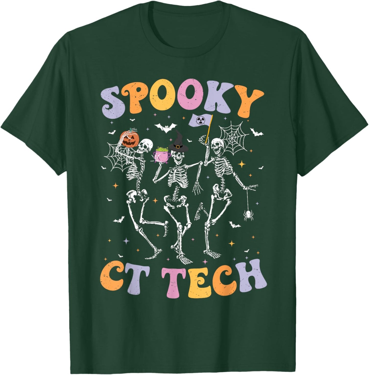 Skeleton Spooky CT Tech Computed Tomography Tech Halloween T-Shirt - T-Shirt | Forest