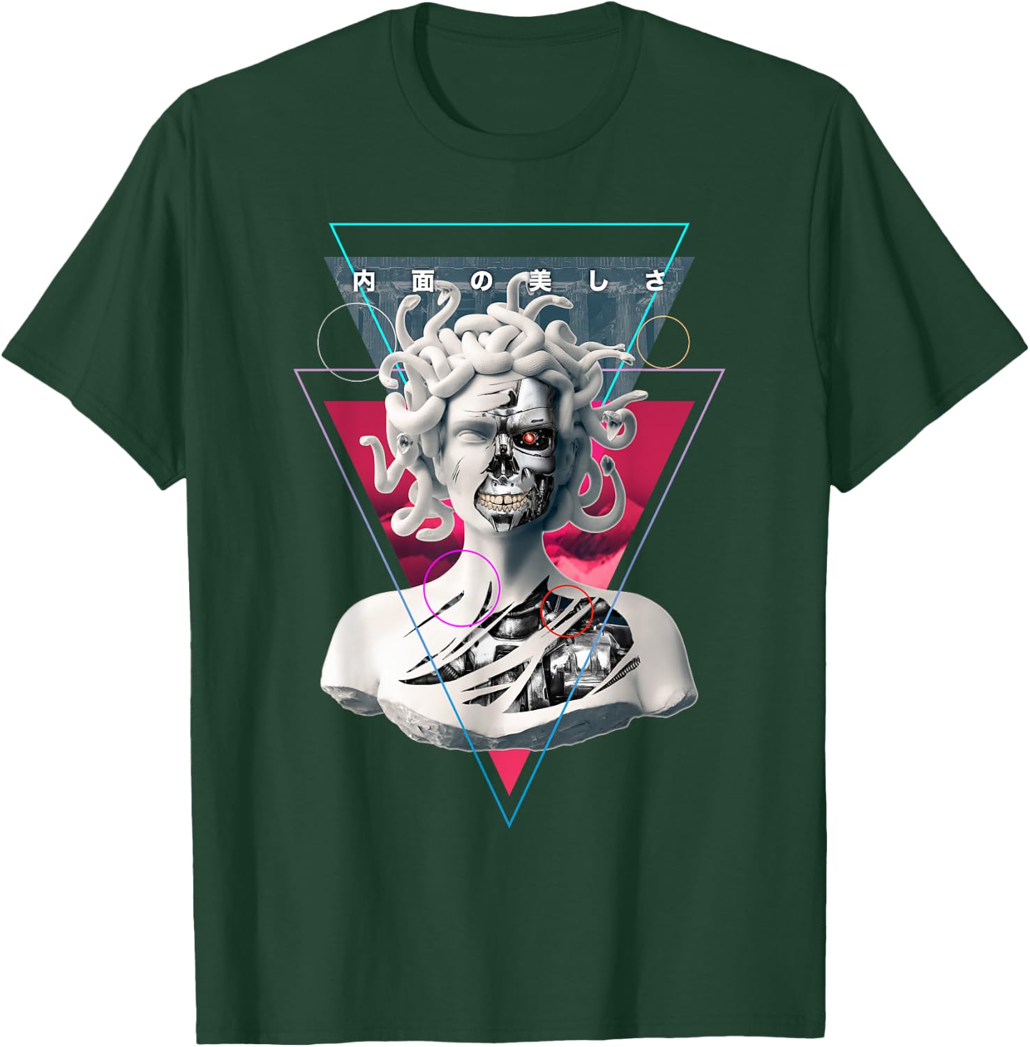 Vaporwave Cyborg Medusa Statue Aesthetic Art Japanese Otaku T-Shirt - T-Shirt | Forest
