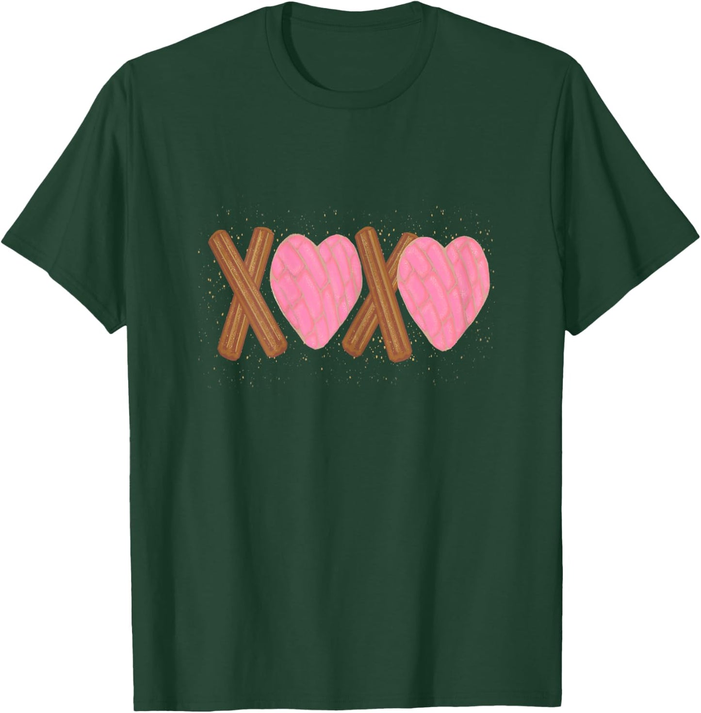 Latinx Funny Valentine's Gift Latina Concha Churro Shirt T-Shirt - T-Shirt | Forest