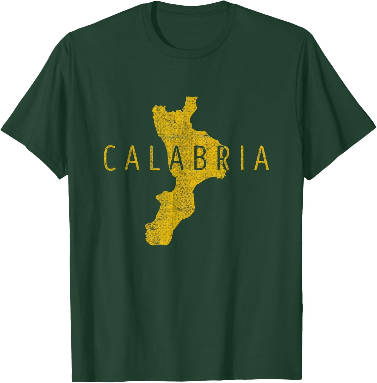 Calabrian Map Word Art - Calabria Italy Souvenir T-Shirt - T-Shirt | Forest