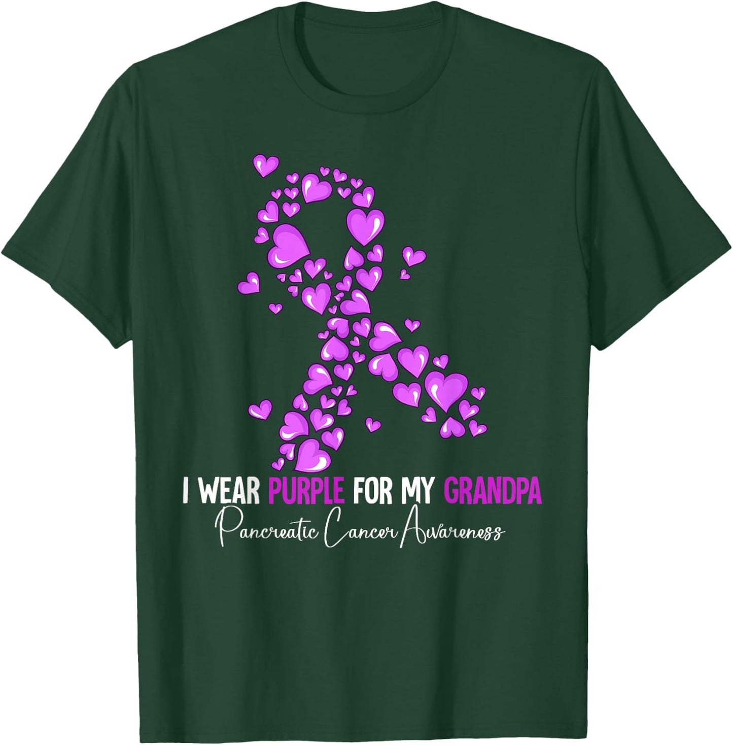 I Wear Purple For My Grandpa Pancreatic Cancer Awareness T-Shirt - T-Shirt | Forest