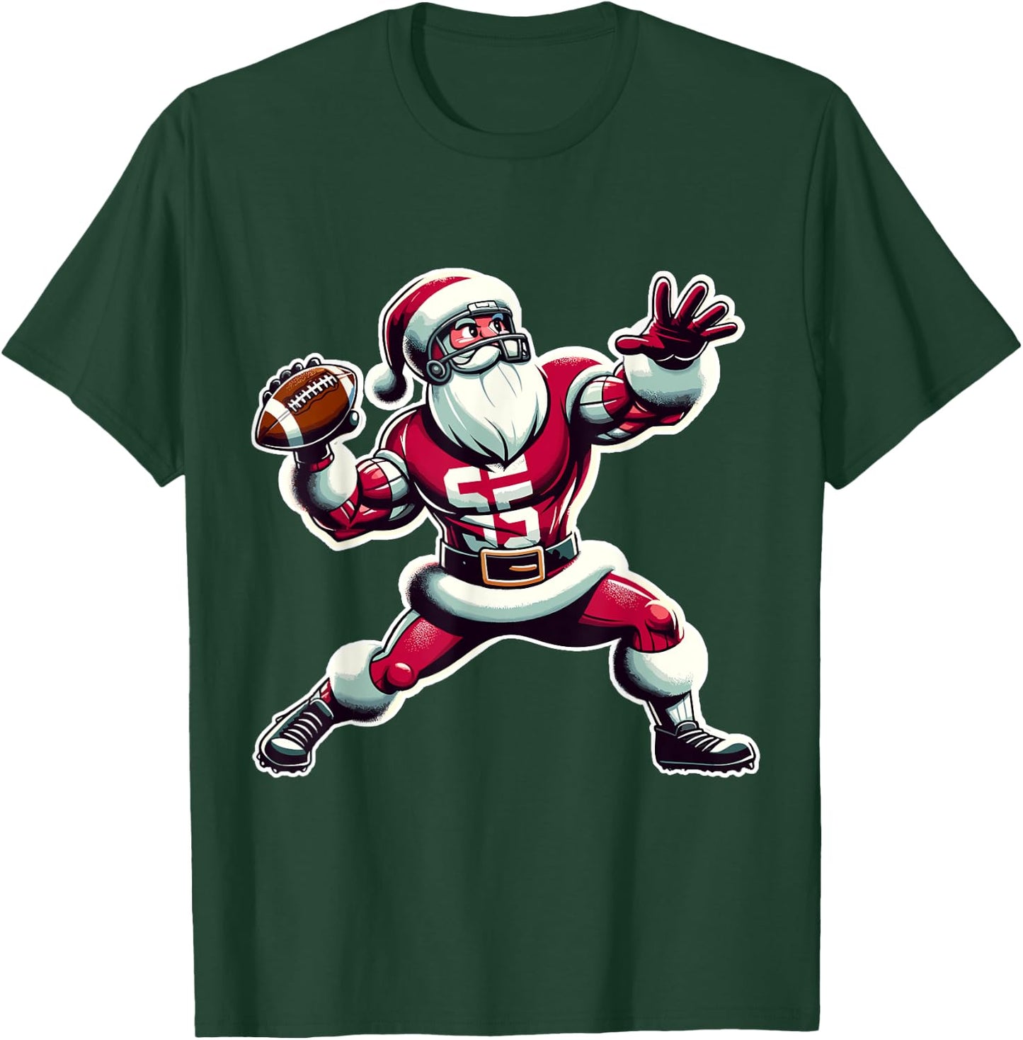 Christmas American Football Player Xmas Boys PJ T-Shirt - T-Shirt | Forest