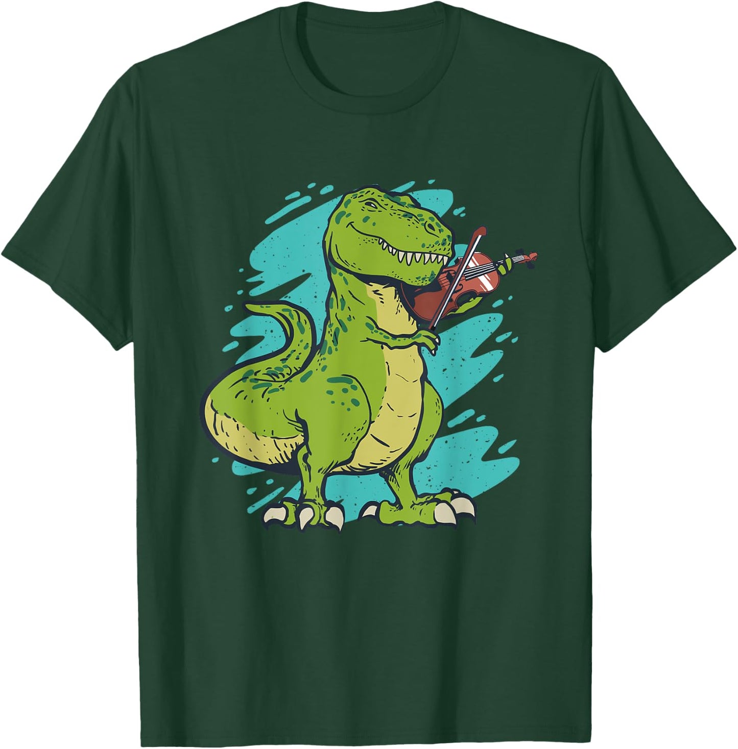Dinosaur playing violin T-Shirt - T-Shirt | Forest