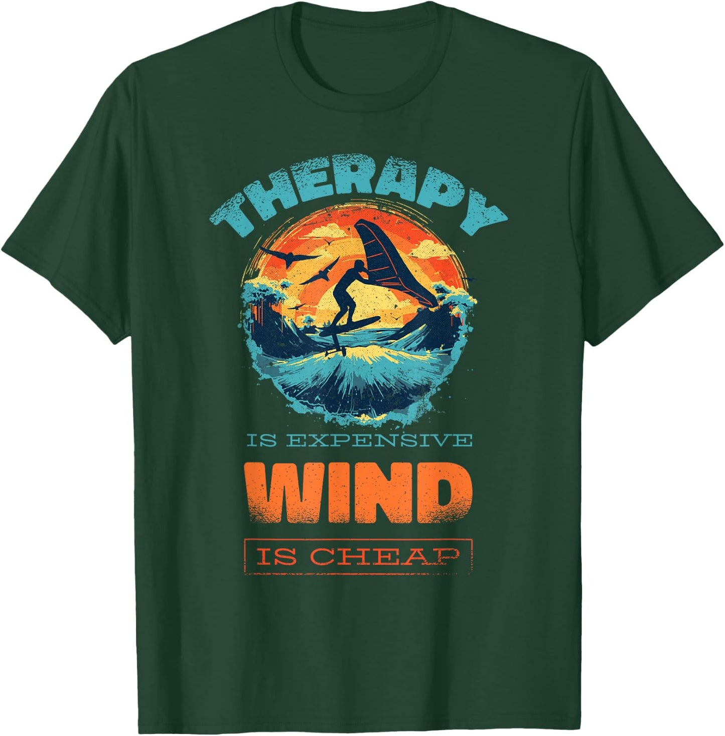 Wingfoil-Surfer Wingfoiling-Board Wing-Foiling Wing-Surf T-Shirt - T-Shirt | Forest