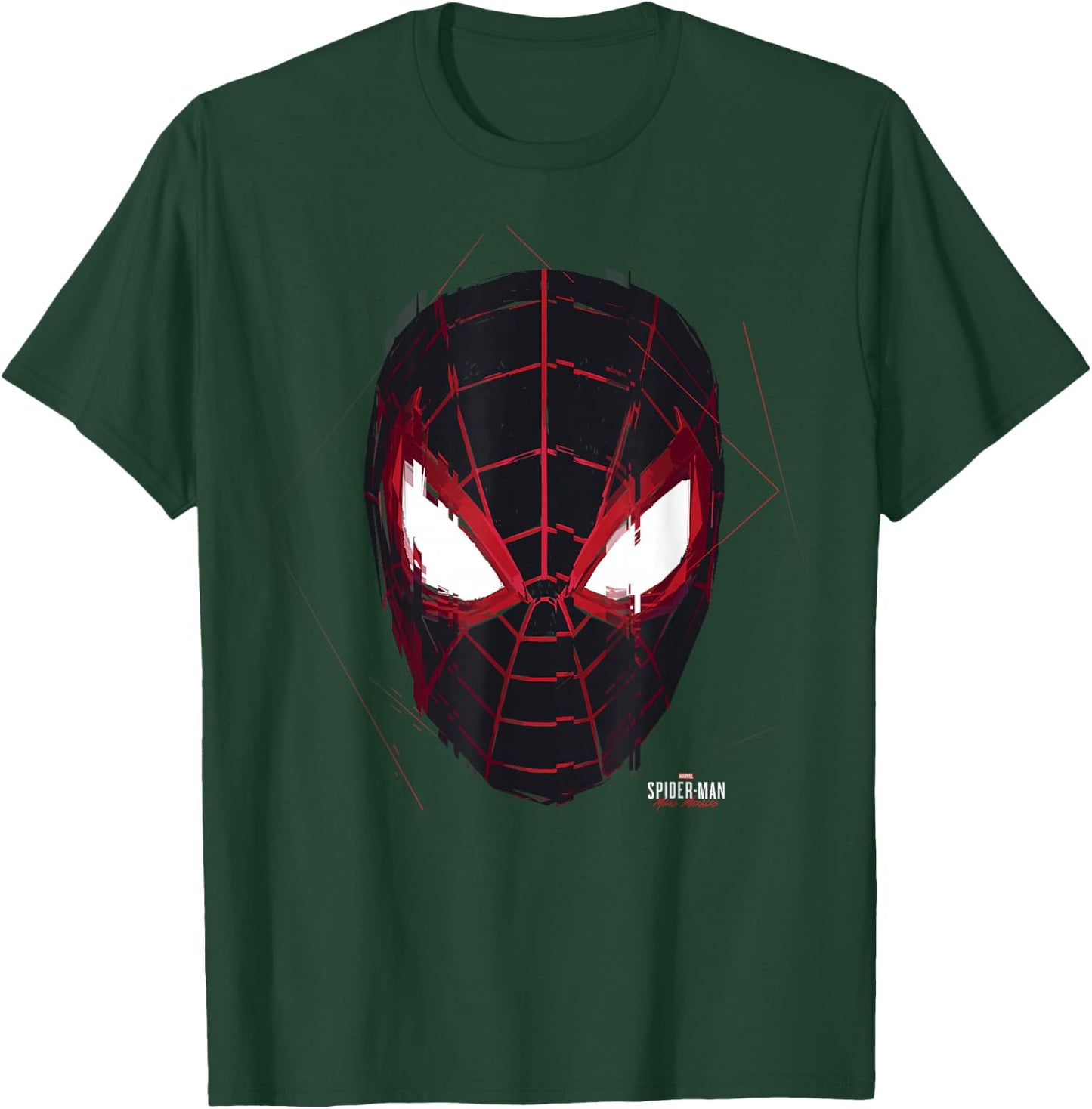 Marvel Spider-Man: Miles Morales Glitch Mask Small T-Shirt - T-Shirt | Forest