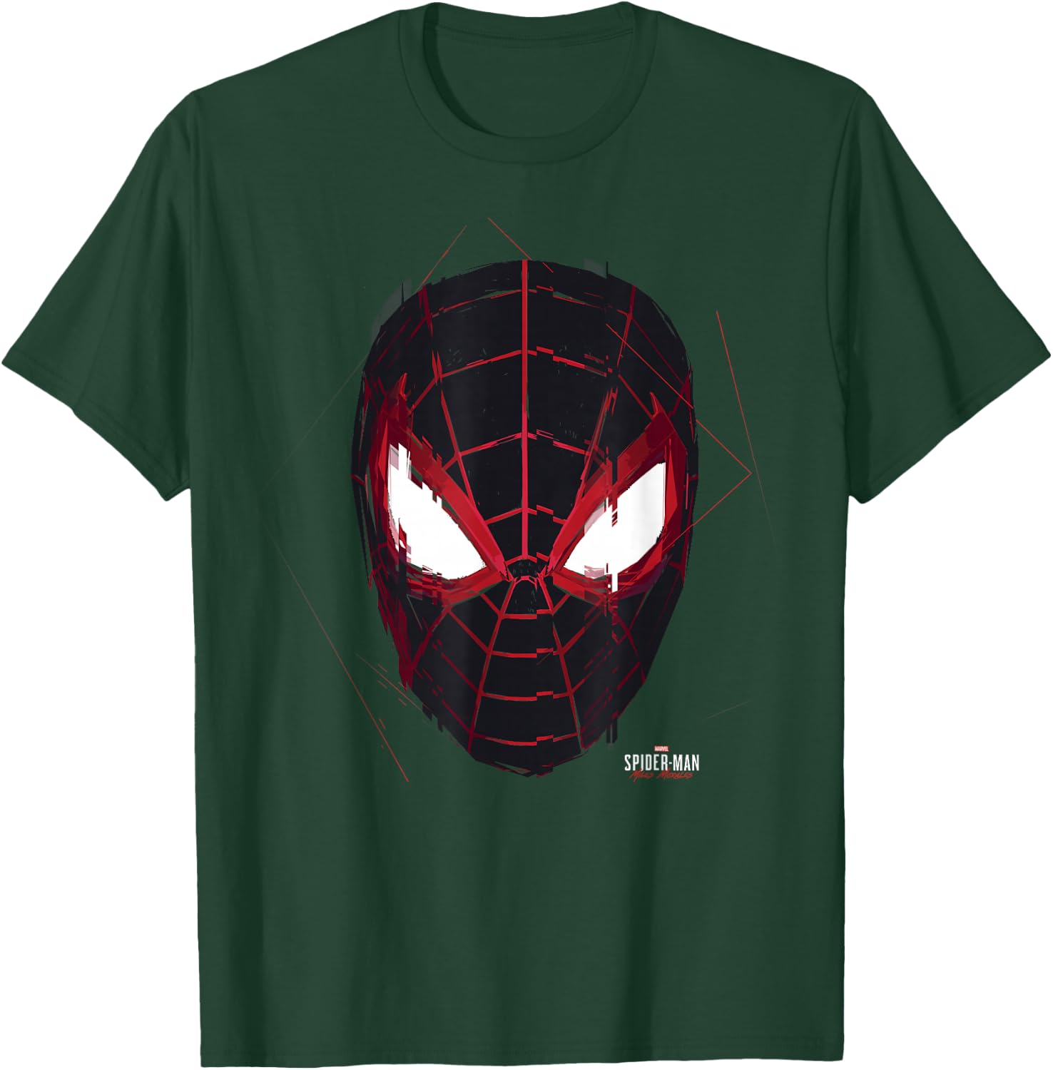 Marvel Spider-Man: Miles Morales Glitch Mask Small T-Shirt - T-Shirt | Forest