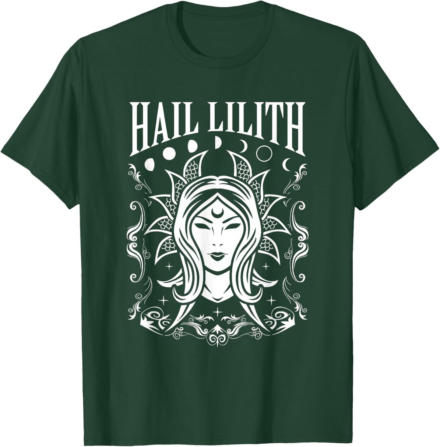 Dark Demon Occult Hail Lilith and Full Moon Cycle Women's T-Shirt - T-Shirt | Forest