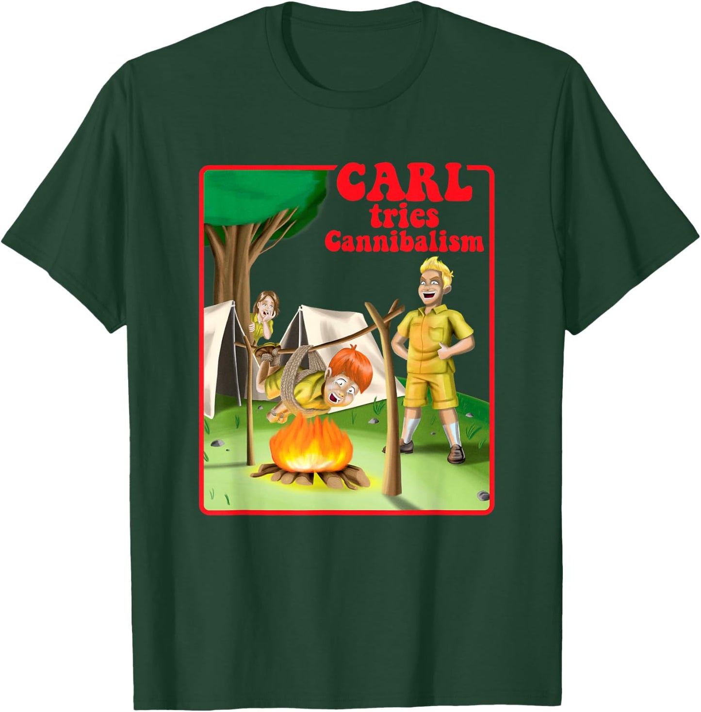 Carl Tries Cannibalism - Cute Horror Shirt - Funny Horror T-Shirt - T-Shirt | Forest