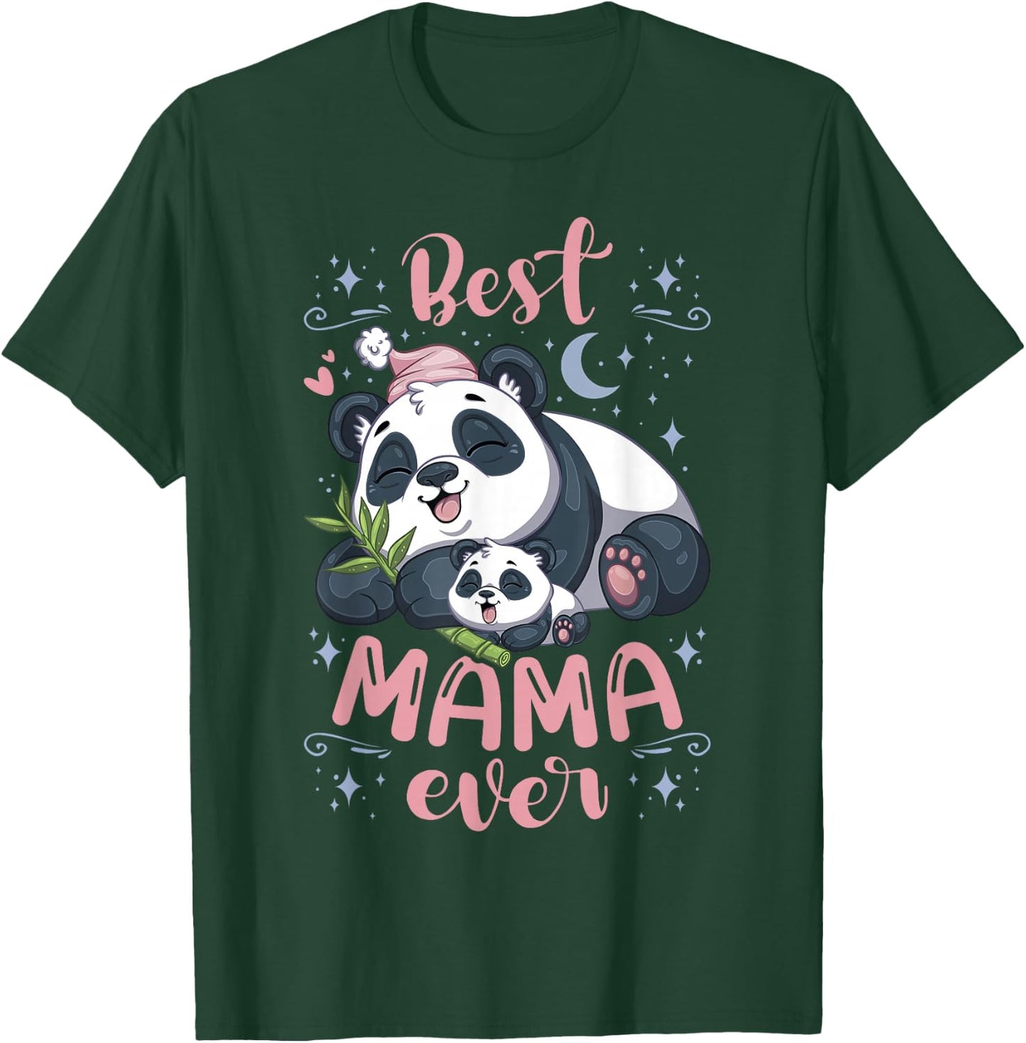 Best Mama Ever, Panda Bear Mother with Cub, Mother's Day T-Shirt - T-Shirt | Forest