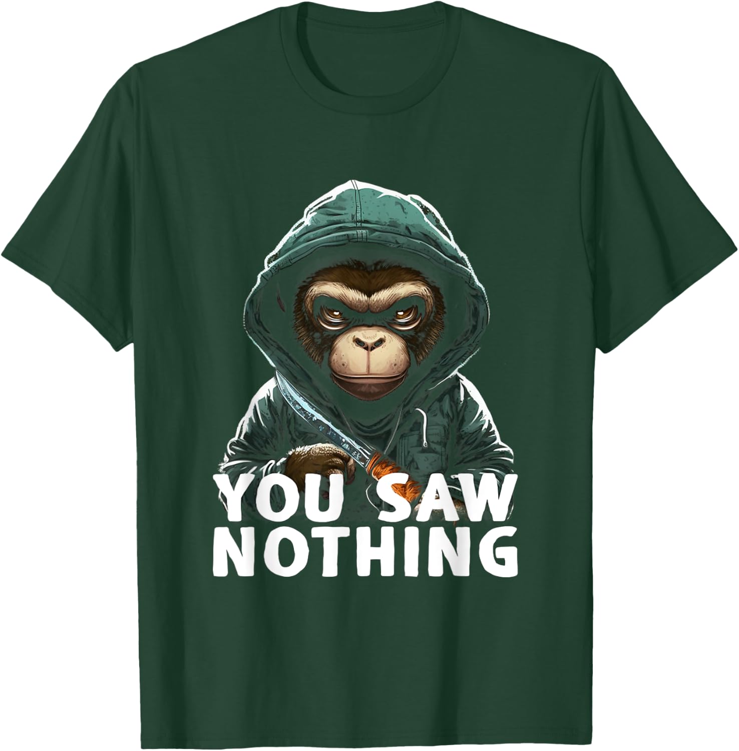 You Saw Nothing Funny murderous monkey with knife T-Shirt - T-Shirt | Forest