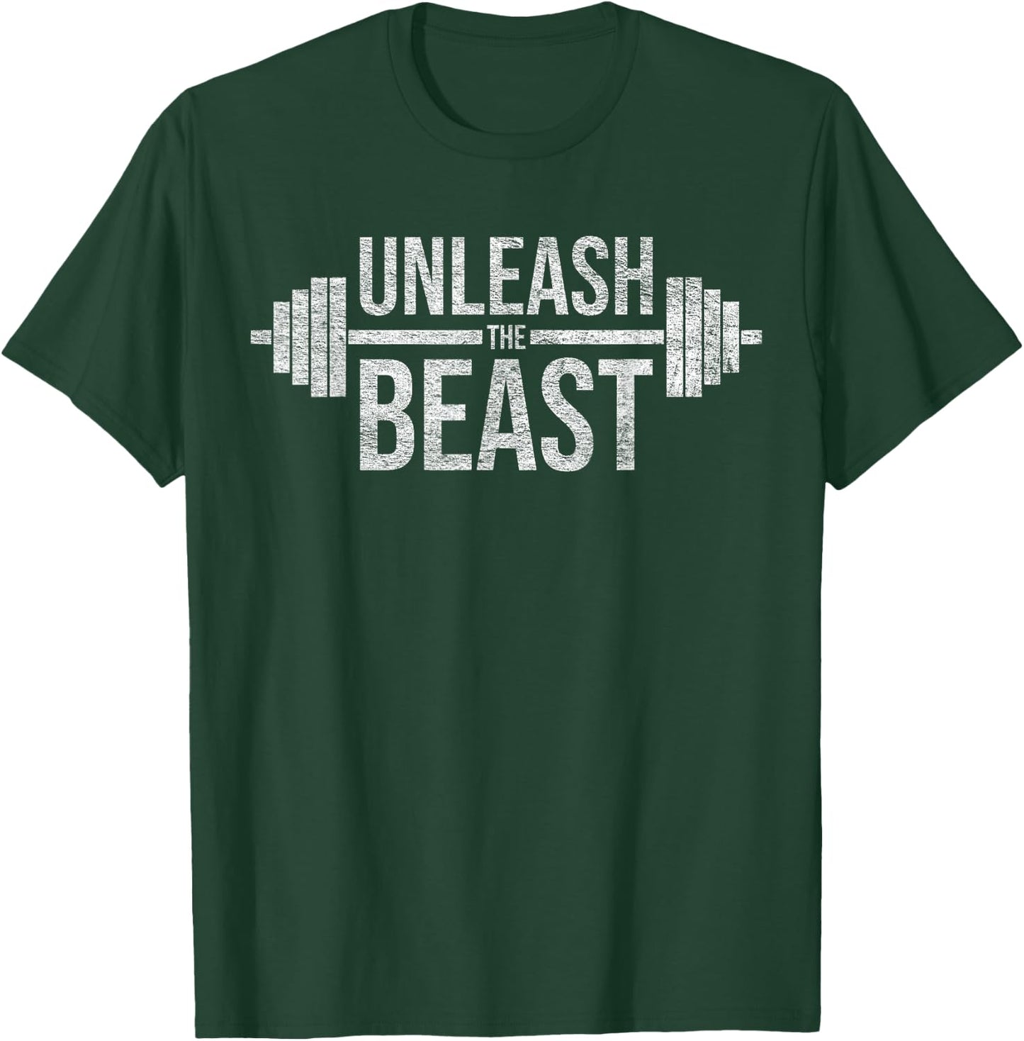 Unleash The Beast Barbell Weight Lifter Workout Training T-Shirt - T-Shirt | Forest