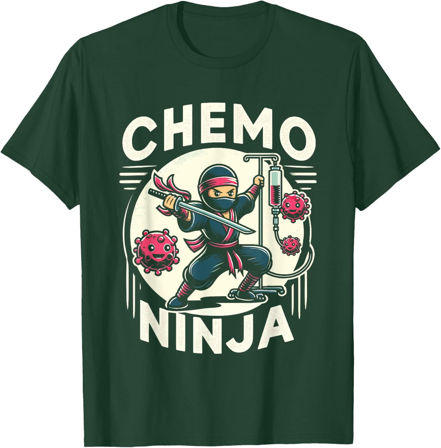 Cancer Fighting Support | Funny Cancer Fighter Warrior Ninja T-Shirt - T-Shirt | Forest