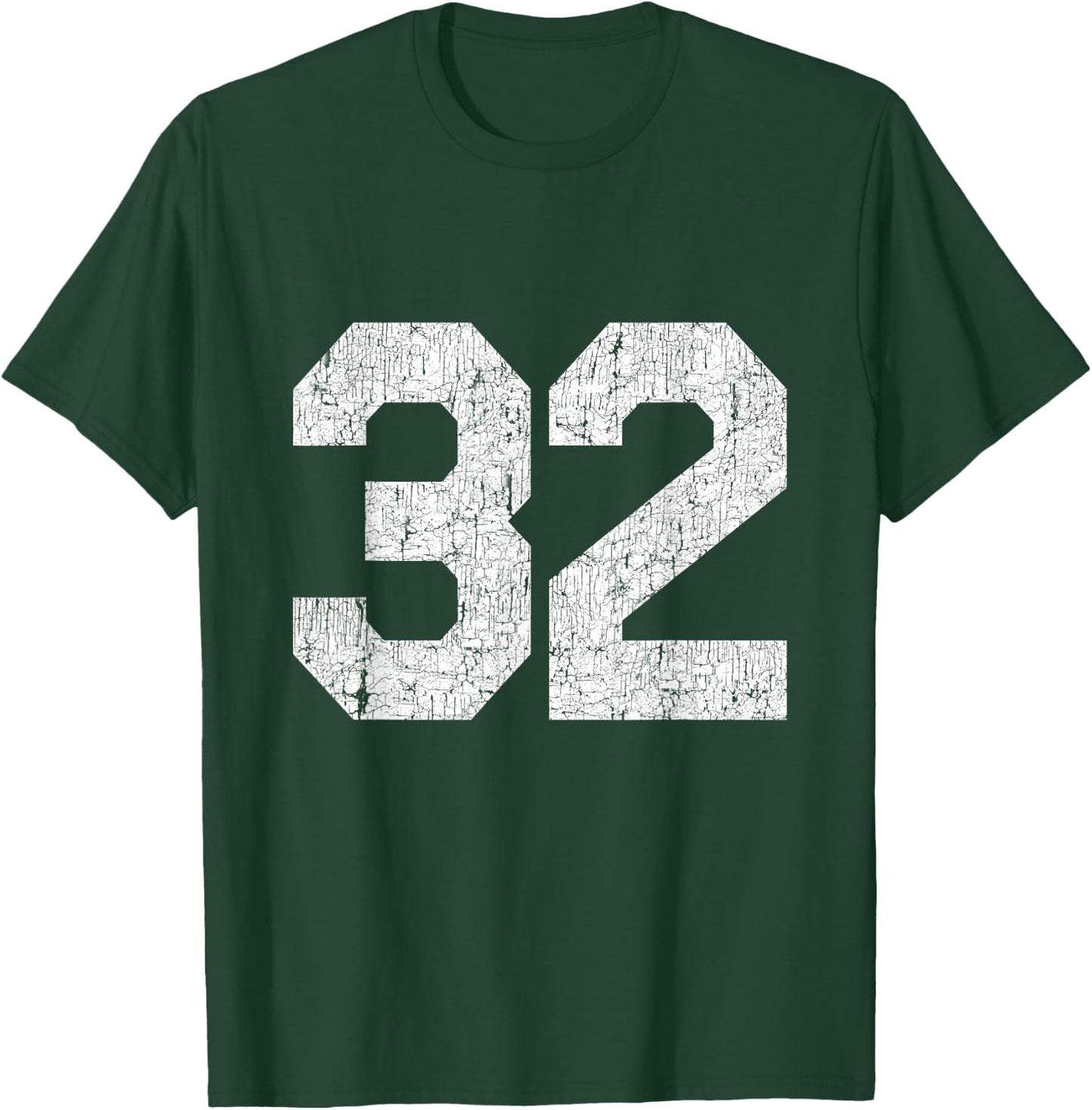 #32 Jersey Uniform Varsity Sports Number, 32nd Birthday T-Shirt - T-Shirt | Forest