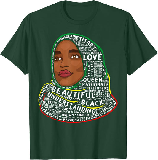 Ilhan Omar Black History Month Women African Muslim Hijab T-Shirt - T-Shirt | Forest