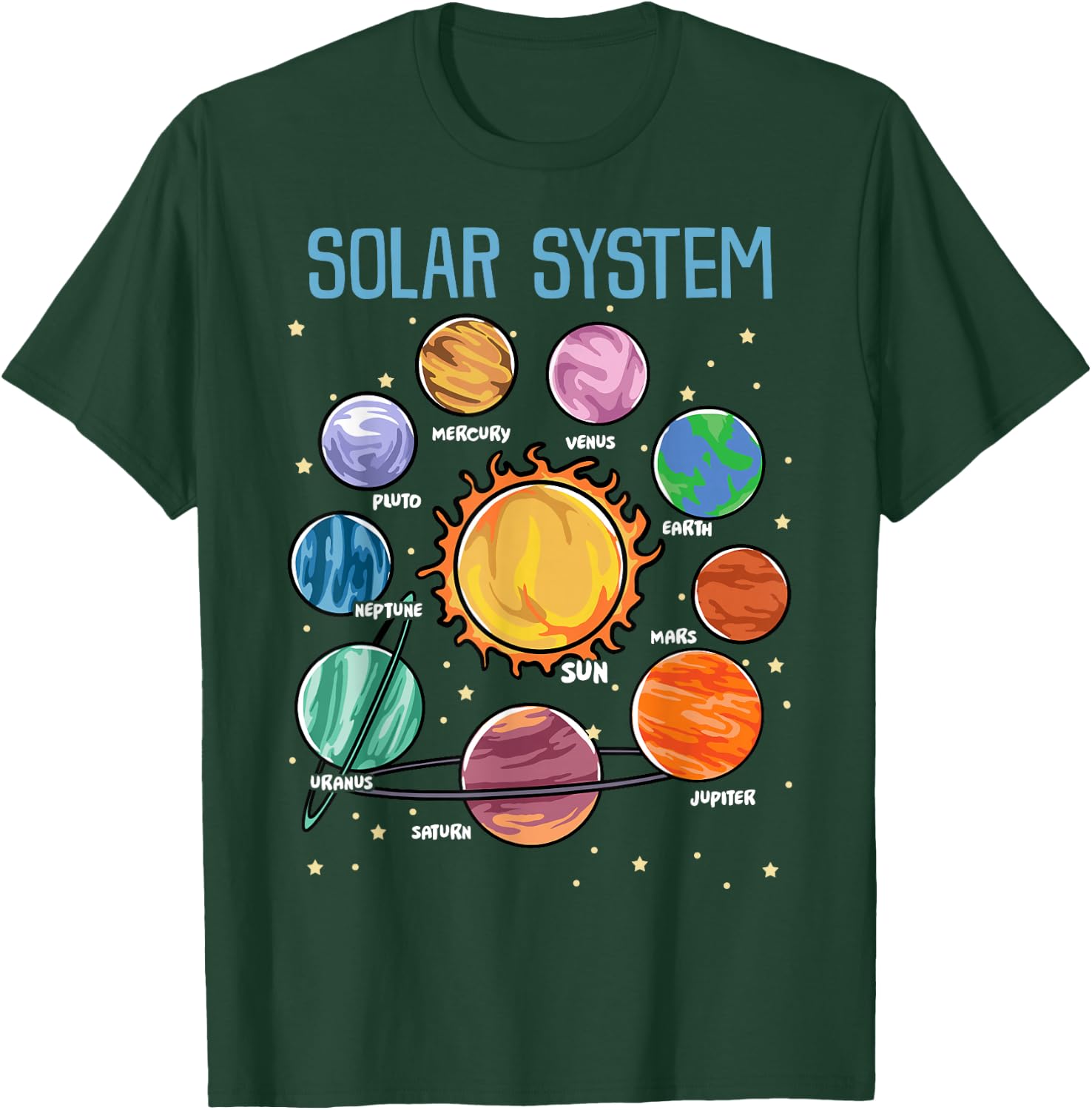Solar System Planets Science Space Boys Girls STEM Kids T-Shirt - T-Shirt | Forest
