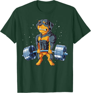 Rottweiler Weightlifting Funny Deadlift Men Fitness Gym Gift T-Shirt - T-Shirt | Forest