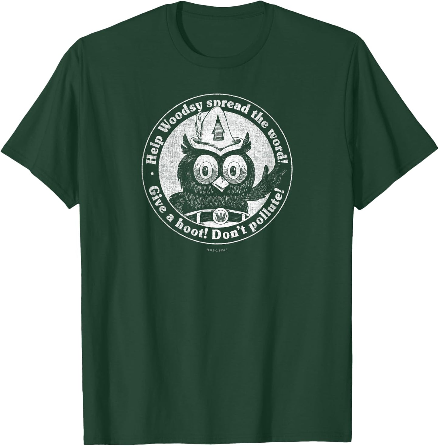Woodsy Owl Give a Hoot Don't Pollute Faded Vintage T-Shirt - T-Shirt | Forest
