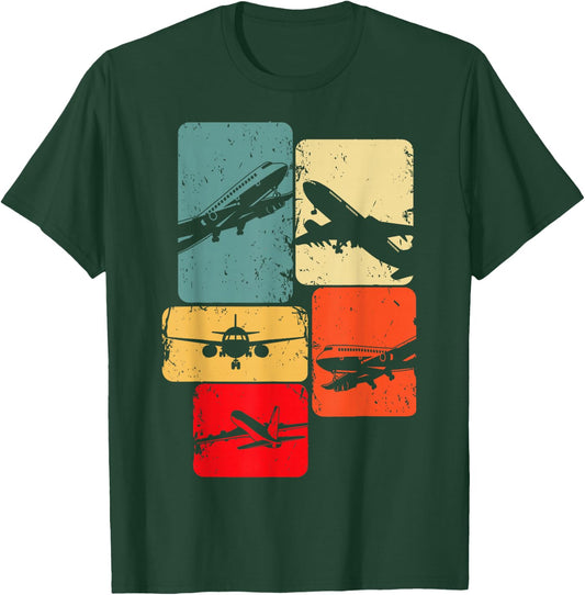 Airplane Pilot Plane Men Toddler Boys Kids T-Shirt - T-Shirt | Forest