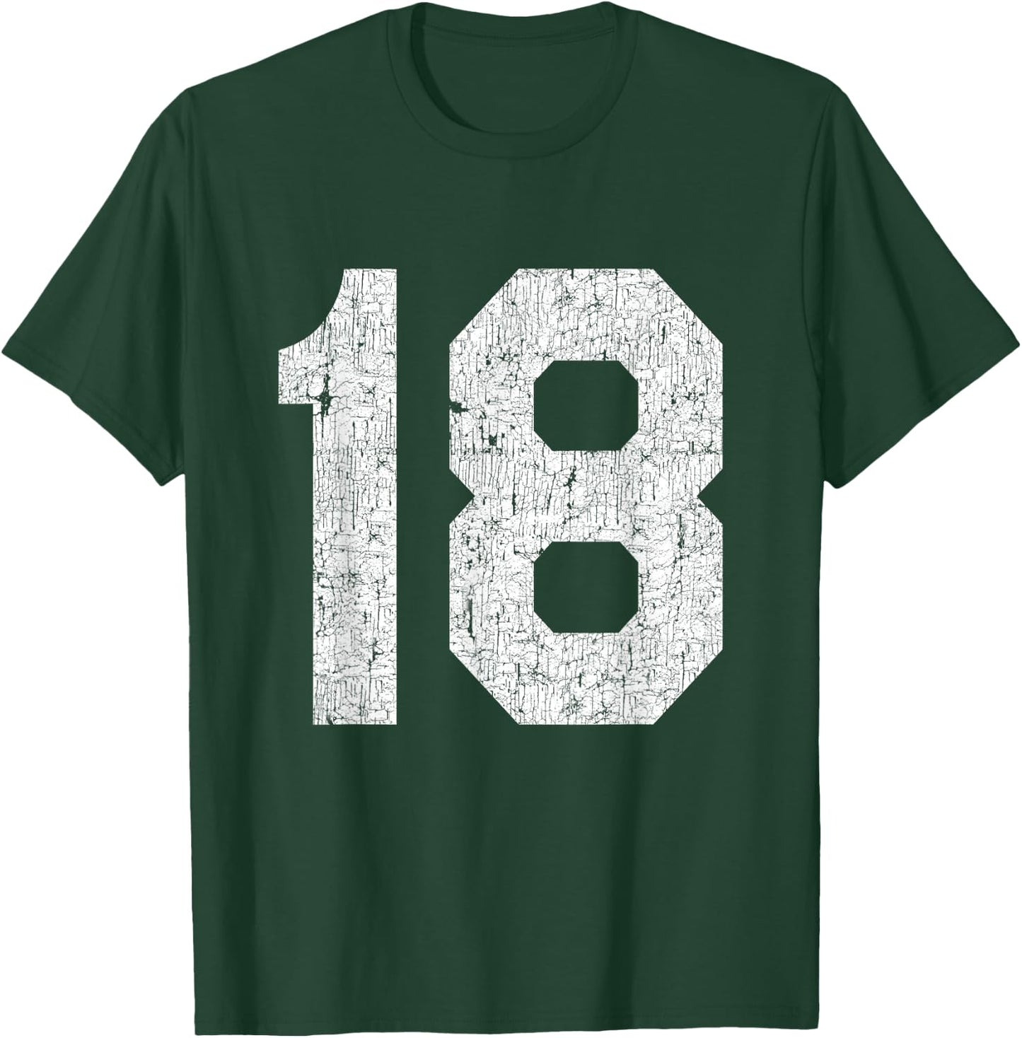 #18 Jersey Uniform Varsity Sports Number, 18th Birthday T-Shirt - T-Shirt | Forest