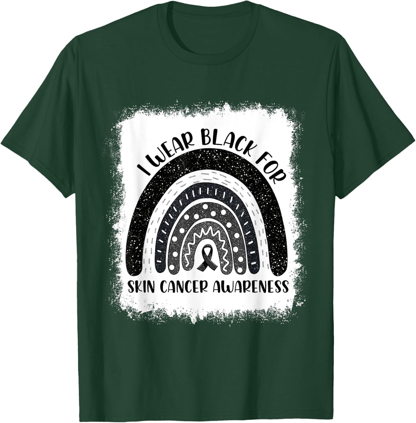 Rainbow I Wear Black For Skin Cancer Awareness Month T-Shirt - T-Shirt | Forest