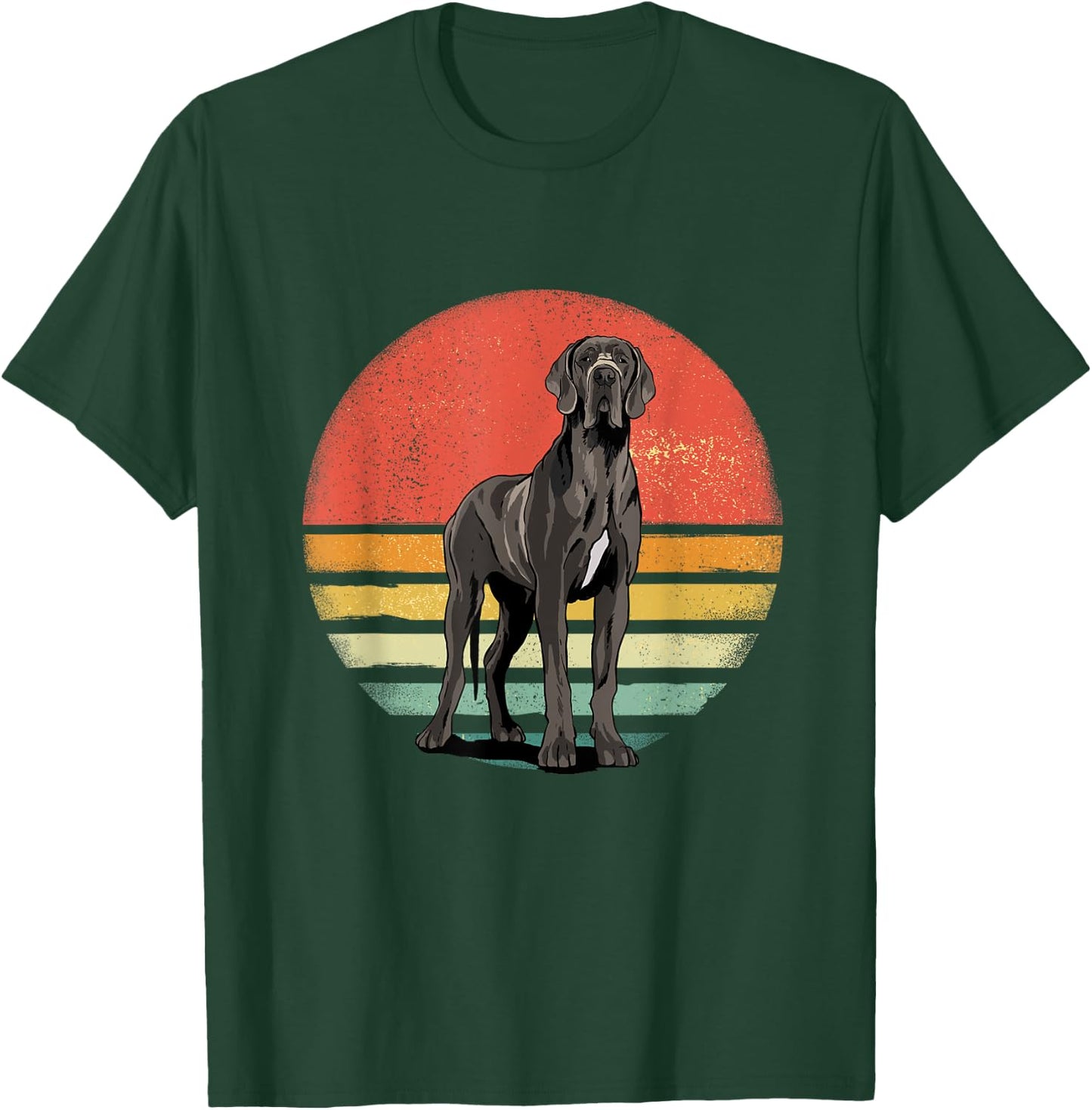 Great Dane Shirt Retro Mastiff Dog Lover Great Dane Mom Dad Women Kids T-Shirt - T-Shirt | Forest