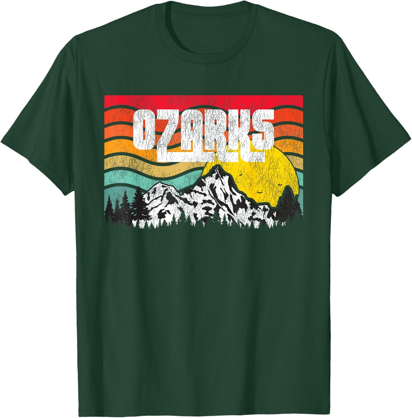 Ozark Mountains Ozarks Forests Vintage Sunset Retro T-Shirt - T-Shirt | Forest