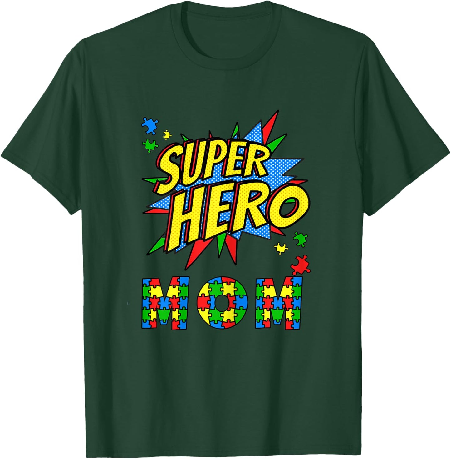 Autism Awareness for Super Hero Mom Blue April Autistic Kids T-Shirt - T-Shirt | Forest