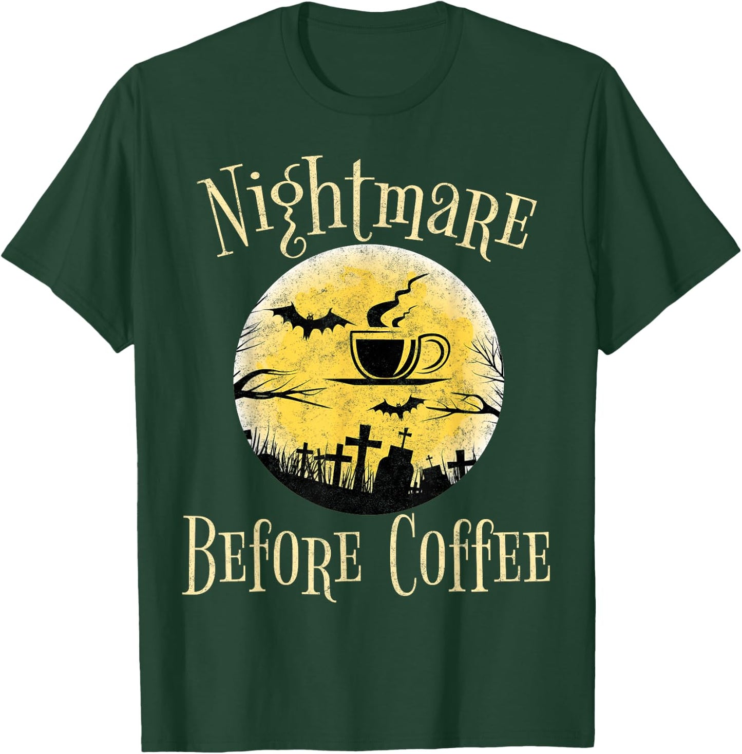 Funny Halloween Costume Shirt Nightmare Before Coffee T-Shirt - T-Shirt | Forest