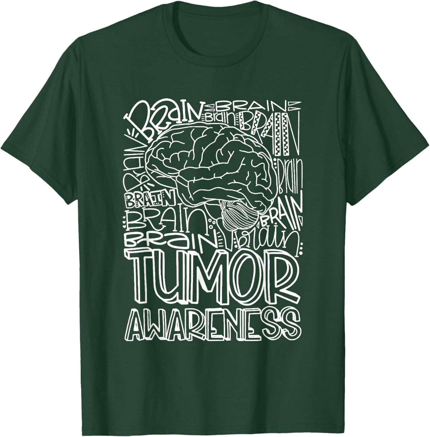 Brain Tumor Awareness Shirt | Brain Tumor Survivor Shirt T-Shirt - T-Shirt | Forest