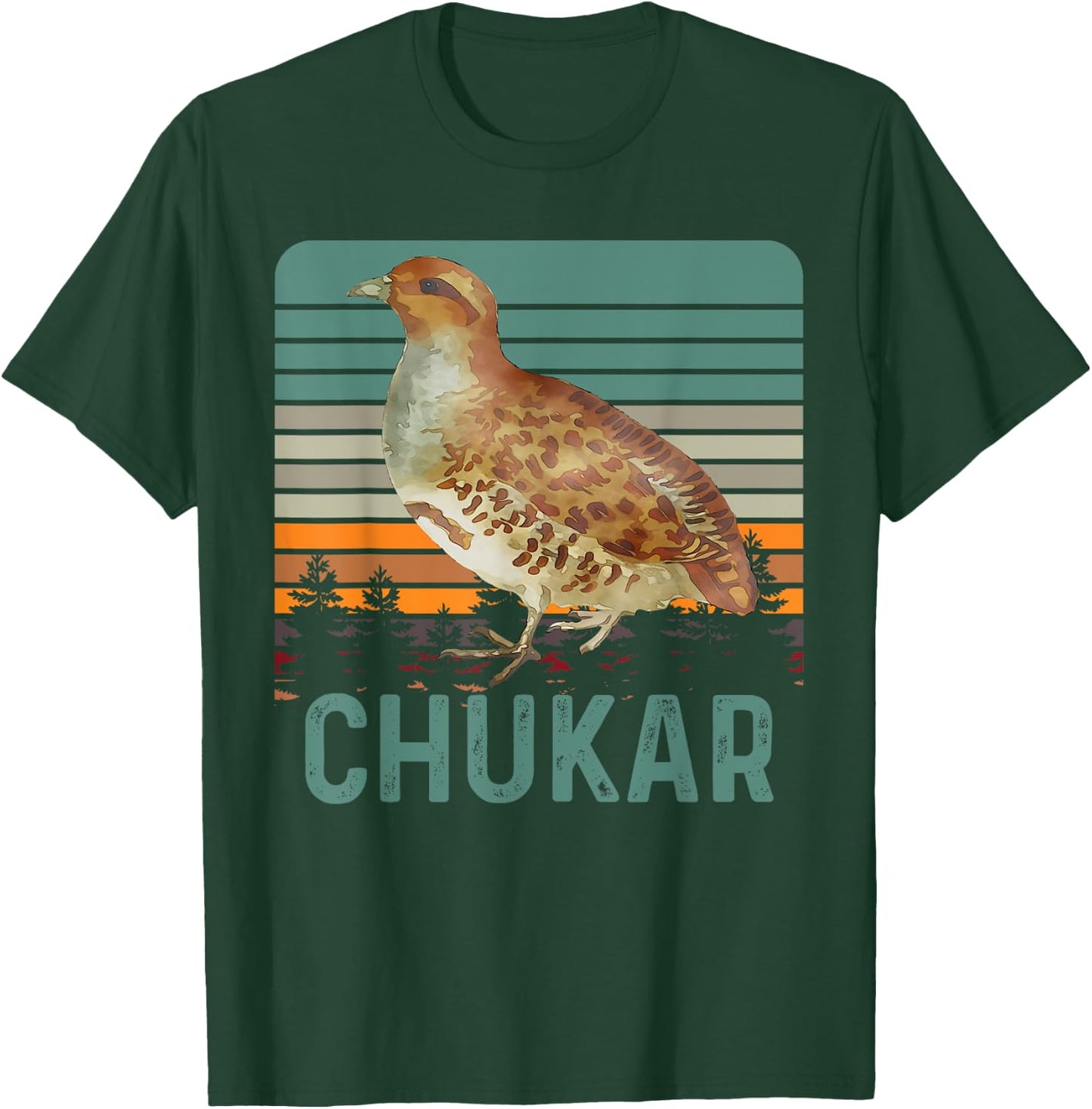 Funny Chukar Retro Vintage Funny Hunting T-Shirt - T-Shirt | Forest