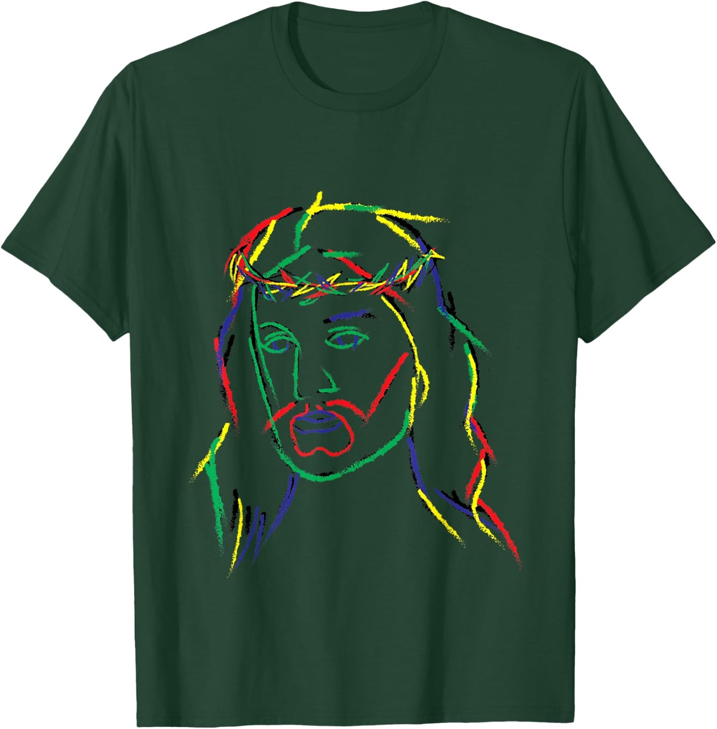 Abstract Jesus Graphic Image Cool Fun Piece T-Shirt - T-Shirt | Forest