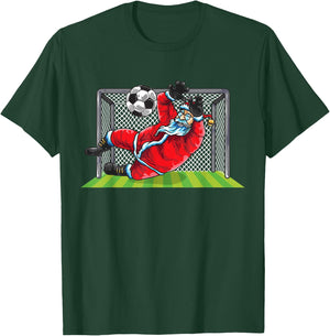 Soccer Goalie Santa Claus Christmas Sports Kids Boys Youth T-Shirt - T-Shirt | Forest