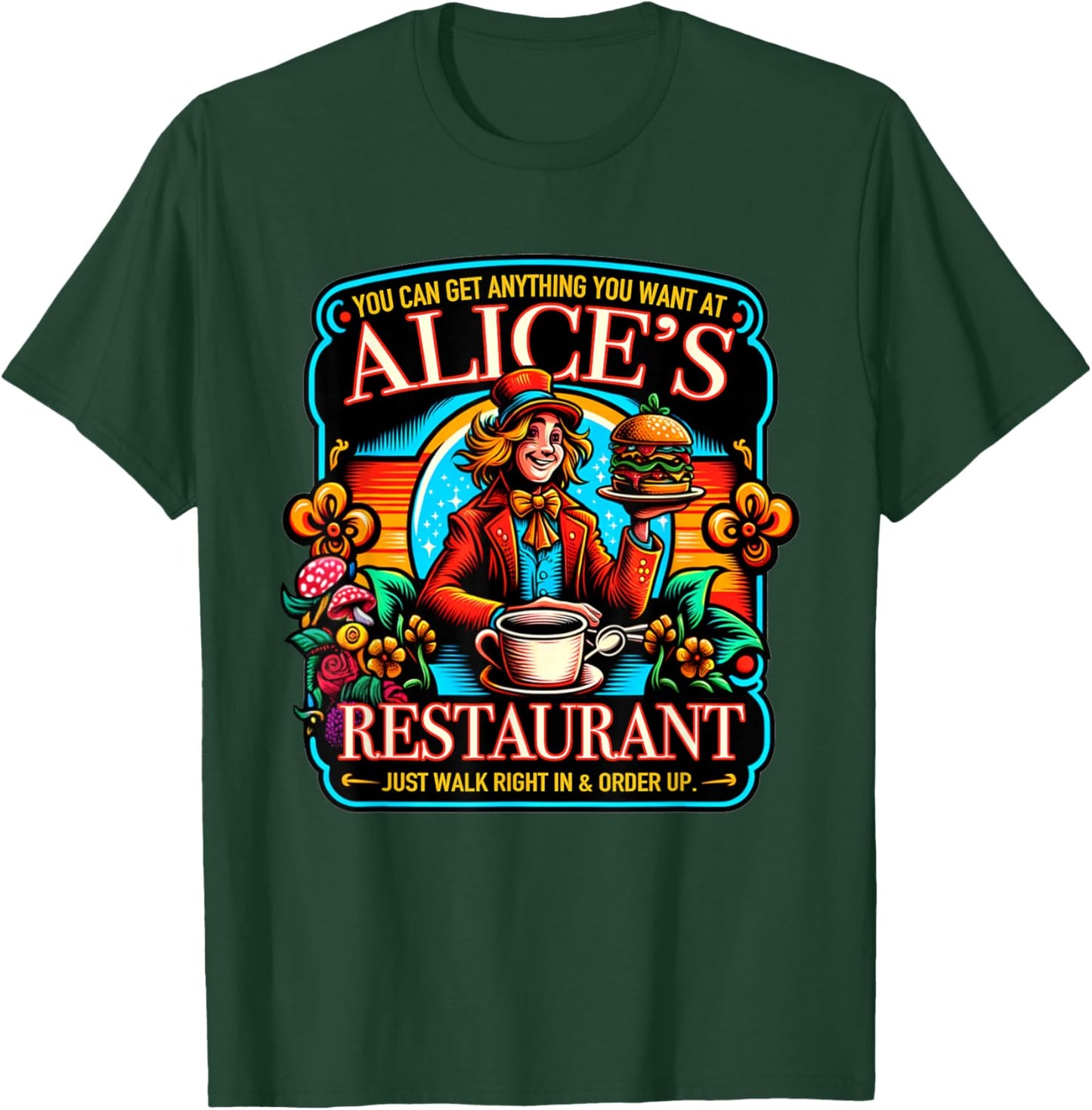 Alice's Restaurant Colorful Graphic T-Shirt - T-Shirt | Forest