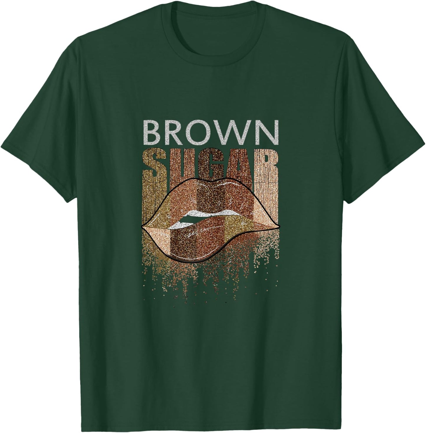 Lips Brown Sugar | Black Women Funny Gift T-Shirt - T-Shirt | Forest