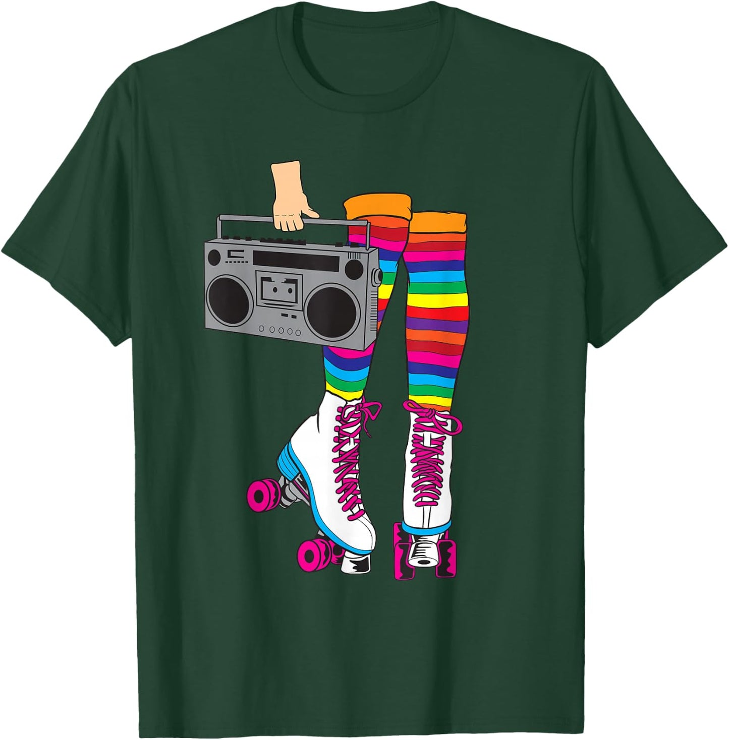 Retro Rollerskates Funny 80's Roller Disco Skating Girl Gift T-Shirt - T-Shirt | Forest