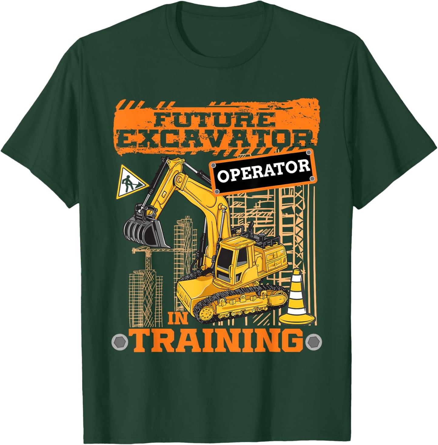 Construction Vehicle Excavator Boys T-Shirt - T-Shirt | Forest