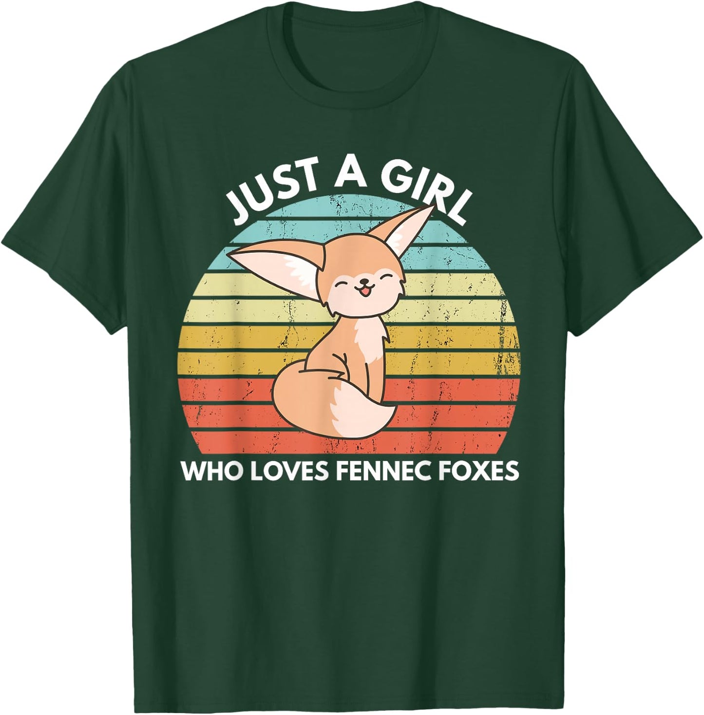 Just A Girl Who Loves Fennec Foxes Cute Fennec Fox Kawaii T-Shirt - T-Shirt | Forest