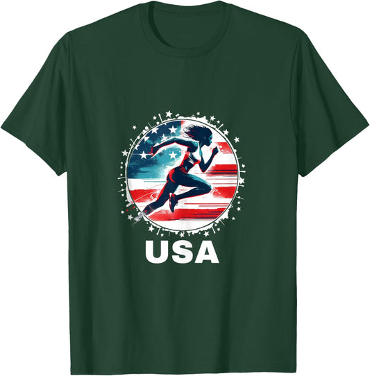 USA Team Track and Field Shirt Men Women Kids Track & Field T-Shirt - T-Shirt | Forest