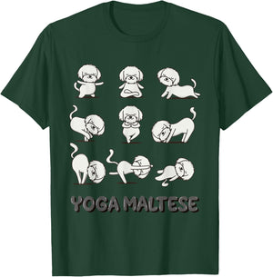 Maltese Yoga Shirt Maltese Yoga Pose Meditation T-Shirt - T-Shirt | Forest