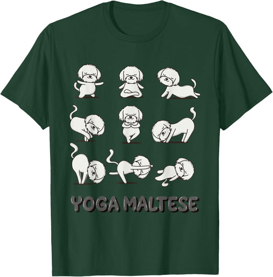 Maltese Yoga Shirt Maltese Yoga Pose Meditation T-Shirt - T-Shirt | Forest