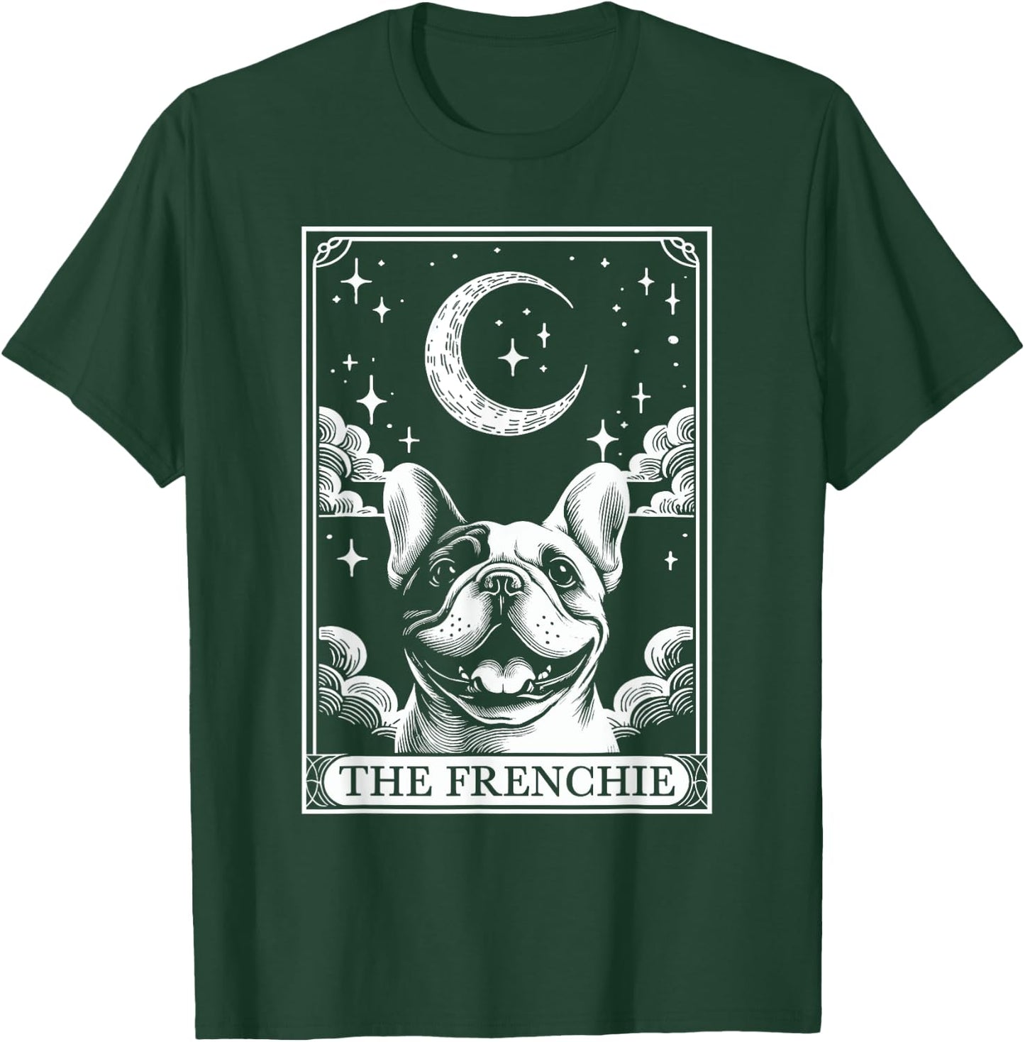 Tarot Card Vintage Crescent Moon French Bulldog Dog Mom T-Shirt - T-Shirt | Forest