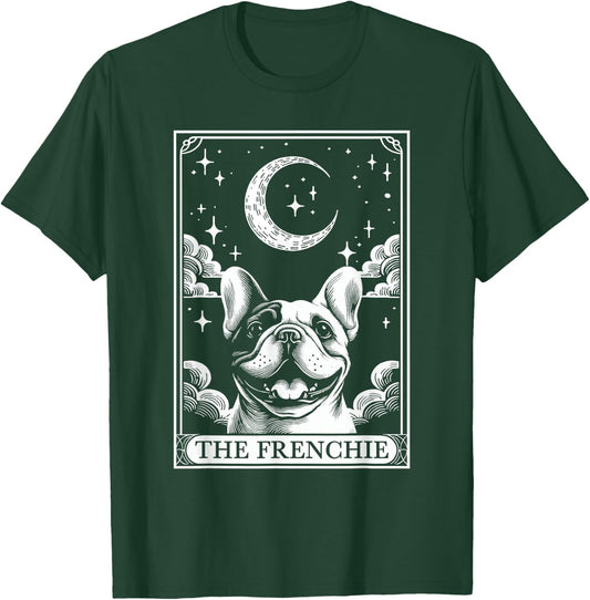 Tarot Card Vintage Crescent Moon French Bulldog Dog Mom T-Shirt - T-Shirt | Forest